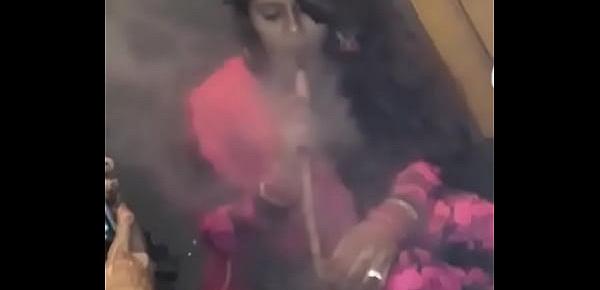  Smoking Newly Married Hot-Girl Taking Hookah!
